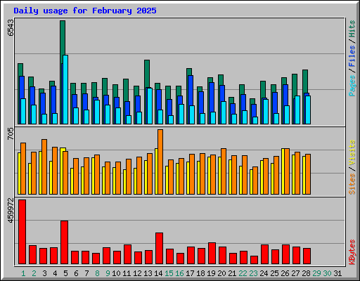 Daily usage for February 2025