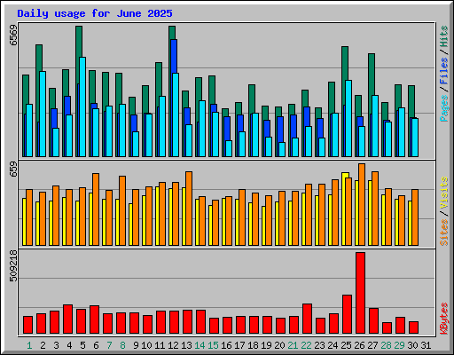Daily usage for June 2025