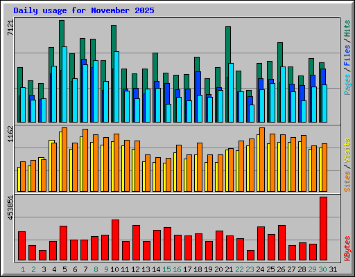 Daily usage for November 2025
